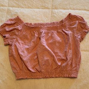 H&M off shoulder eyelet shirt Size 6